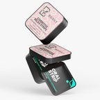 Several Cognitive Relax Strips tins stacked at angles on a plain background