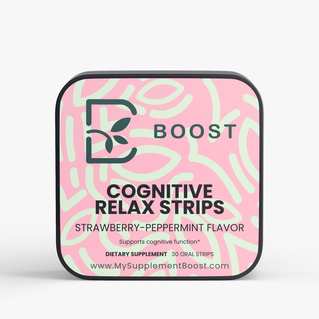 Cognitive Relax Strips by My Supplement Boost, 30 Strips, front of the tin