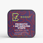 Probiotic + Metabolism Strips by My Supplement Boost, 30 Strips, front of the tin