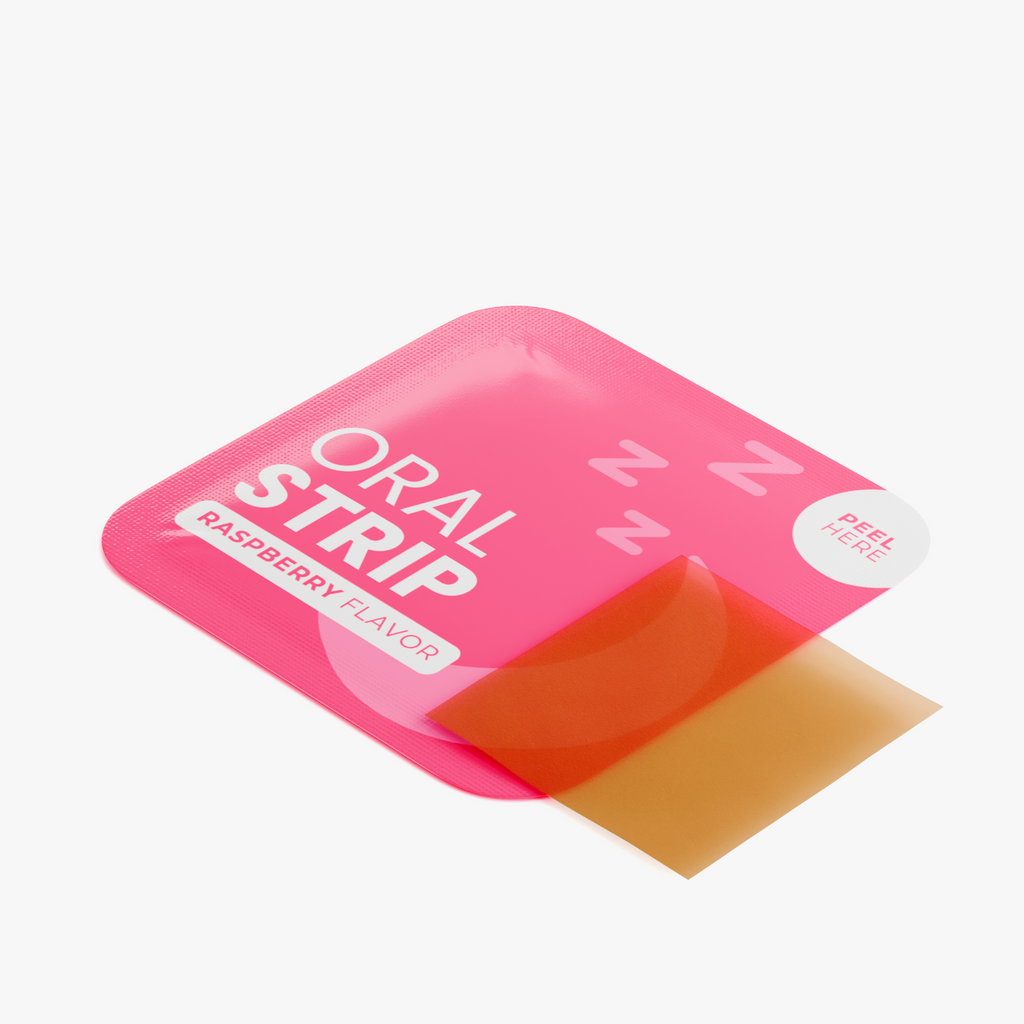 Sleep Strips tin from another angle, showing the BOOST label