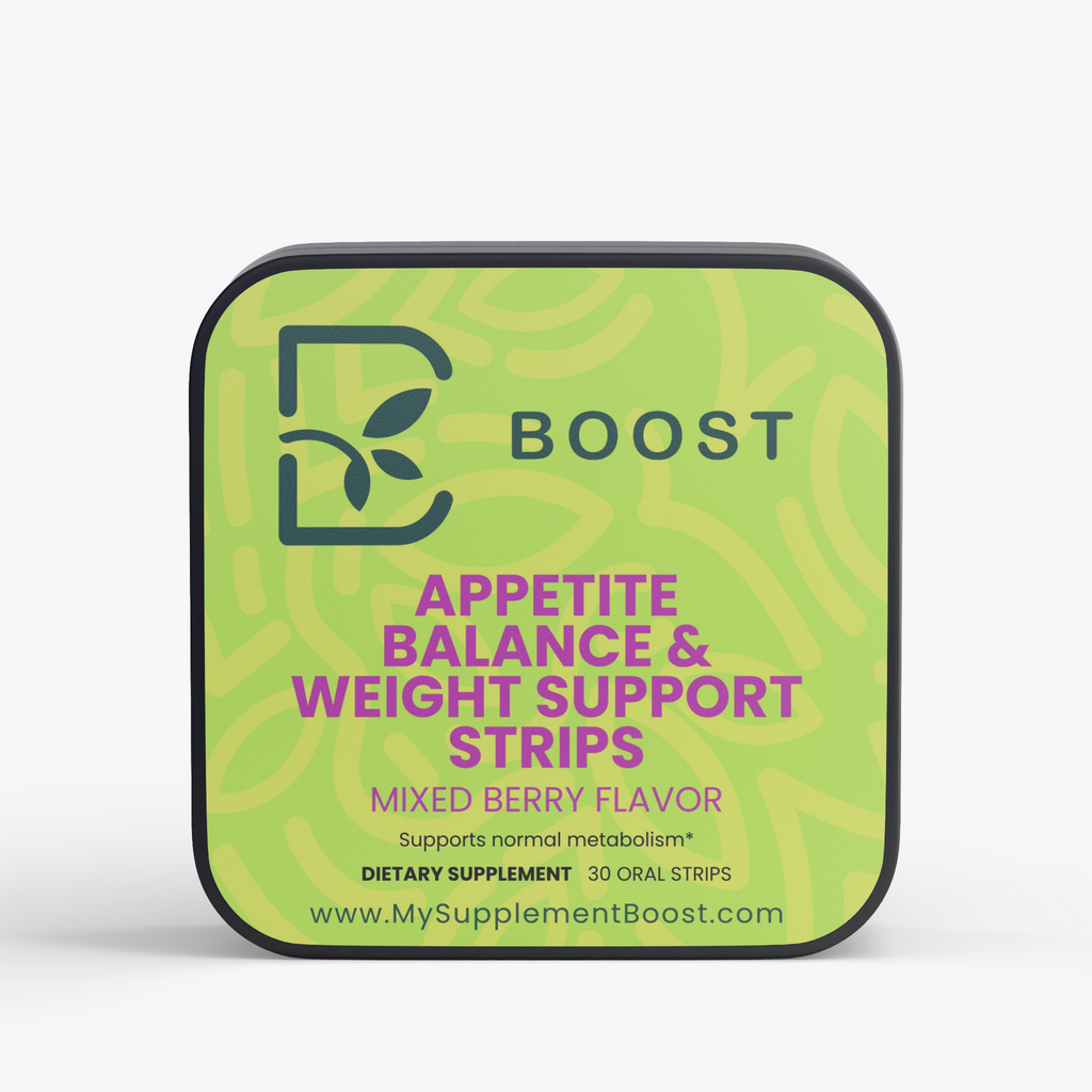 Appetite Balance & Weight Support Strips by My Supplement Boost, 30 Strips, front of the tin
