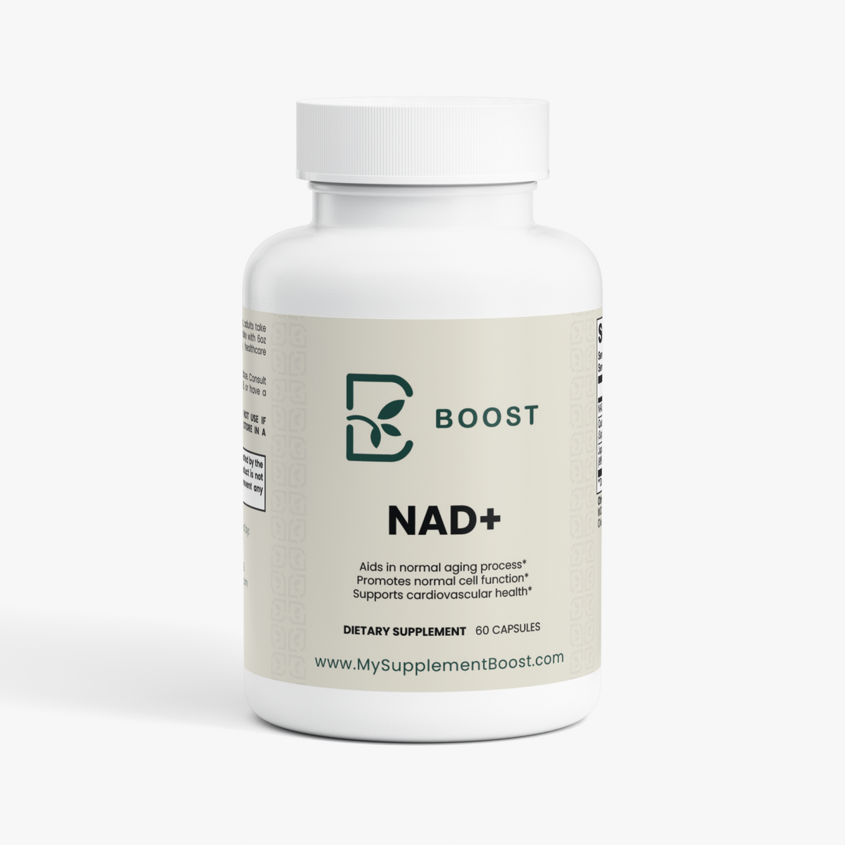 NAD+ by My Supplement Boost, 60 capsules, front of the bottle