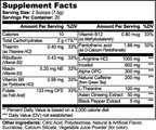 Supplement Facts panel for Focus Powder (Sour Candy), listing serving size, servings per container and the full ingredient list